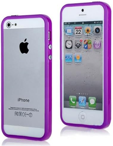New!!! Apple Iphone 5 TPU Bumper Case Combo Set w/ "Front &amp; Back High Quality Screen Protector" Full Protection Solution (PURPLE)