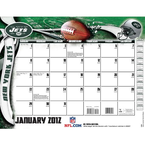 Turner New York Jets 2012 22x17 Desk Calendar