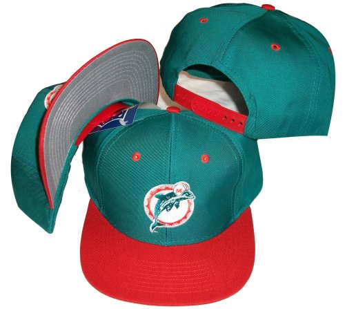 Miami Dolphins Up Two Tone Snapback Adjustable Plastic Snap Back Hat / Cap