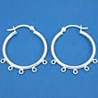 St Silver Hoops for Chandelier Earrings 5 Rings 25mm