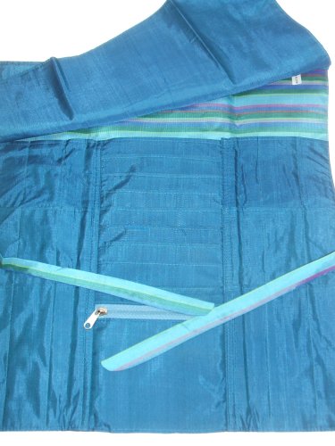 Della Q Combo Knitting Needle Case Blue Stripe