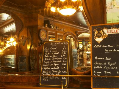 Menu for Bistrot Du Peintre, Art Nouveau Design, Paris, France Photographic Poster Print by Per Karlsson, 12x16