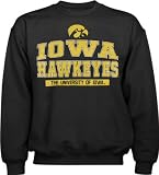 Iowa Hawkeyes Black Wordmark Logo Crew Neck Fleece Sweatshirt