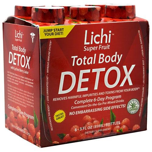 Lichi Super Fruit Total Body Detox, Aloe Vera Cleanse, 6-Count Package