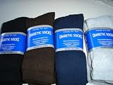Diabetic CREW Socks MEN , sock size 10-13, Black, Brown, Navy and Gray 12 Pairs Color Assortment
