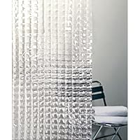 Cubic Vinyl Prism Transparent Shower Curtain
