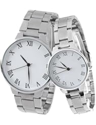 Orient Idea Ori-0246E 2 x Stylish Round Case Quartz Analog Watch with Alloy Band for Couples