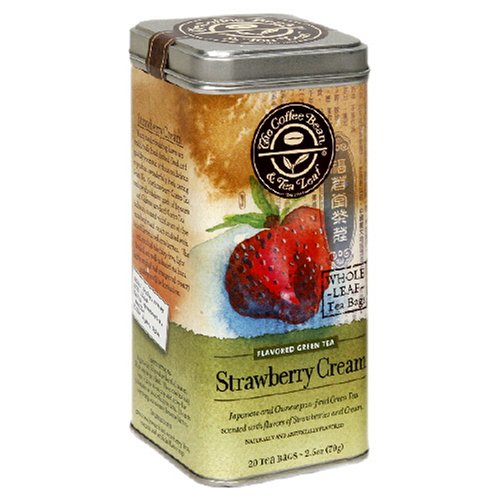 The Coffee Bean & Tea Leaf, Tea, Strawberry Cream, 20-Count Tins (Pack of 3) by Coffee Bean & Tea Leaf