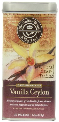 The Coffee Bean & Tea Leaf, Tea, Hand-Picked Vanilla Ceylon, 20-Count Tins (Pack of 3)