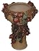 Pomegranate design planter with pedestal set, hand glazed, hand sculpted ceramic