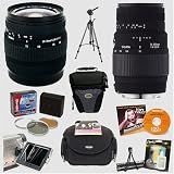 Sigma 70-300mm & 28-70mm DG Lens Set + Pro Accessory Kit for Canon EOS 50D, 40D, 30D, 20D, 5D, 1D, Digital Rebel XT, XTi, XS, & XSi SLR Cameras (On Special)