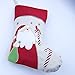 Wewill Brand Lovely Christmas Stockings Set of 3 Santa, Reindeer, Snowman Xmas Character 3D Plush Linen Hanging Tag Knit Border 17 Inch (3)