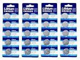 Bluecell 20 Pcs CR2025 Lithium Button Cell Battery 3V for Watch Toy Calculator + Free Bluecell Cable Tie