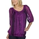 Mossimo&reg; Black Womens Smocked Neck Peasant Top - Purple