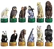 Chess Set - Endangered Species Chess Set - 3.5" Height - Board Not Included