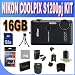 Nikon COOLPIX S1200pj 14.1 MP Digital Camera with Built-In 20 Lumens iPhone/iPad/iPod Compatible Projector (Black)+ 16GB SDHC Memory + Extra Extended Life Battery + Ac/Dc Charger + SDHC Card Reader + Memory Card Wallet + Shock Proof Case w/Strap + MicroFiber Cleaning Cloth + Mini Tripod + Accessory Saver Bundle!