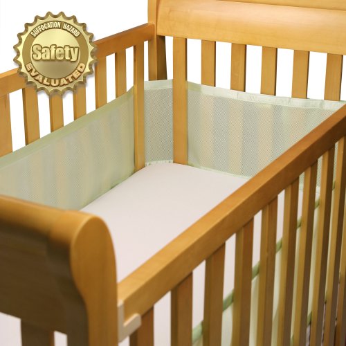 BreathableBaby Crib Bumper for Slatted Cribs - Sage