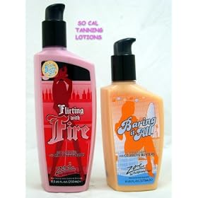 ZOE BY CALIFORNIA TAN FLIRTING WITH FIRE INDOOR TANNING BED LOTION WITH FREE GIFT BARING IT ALL