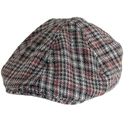 New Wool Tweed Stripe Ivy Driving Driver Golf Cap Hat * Black * Medium / Large