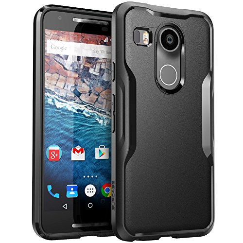 Nexus 5X Case, SUPCASE Google Nexus 5X Case Cover (2015 Release) Unicorn Beetle Series Premium **Slim** Hybrid Protective Case / Bumper (Black/Black)