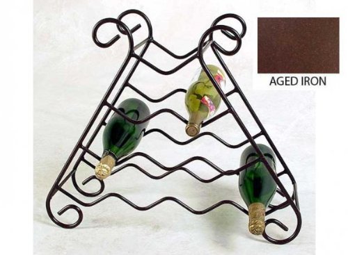 Aged Iron 10 Bottle Wrought Iron Wine Rack (Aged Iron) (20″H x 23″W x 8″D)