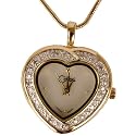 Colibri Heart Pendent CZ Stones Watch Locket With Chain Keepsake Box PWD020003