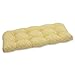 Pillow Perfect Outdoor | Indoor Herringbone Egg Yolk Wicker Loveseat Cushion