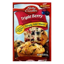 Betty Crocker Muffin Mix, Triple Berry, 6.5-Ounce Pouches (Pack of 24)
