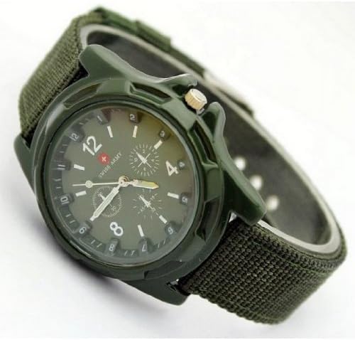 Viliysun-Hot Sale Luxury Analog New Fashion Trendy Sport Military Style Wrist Watch for MEN Swiss Army Quartz Watch Gift (Green)