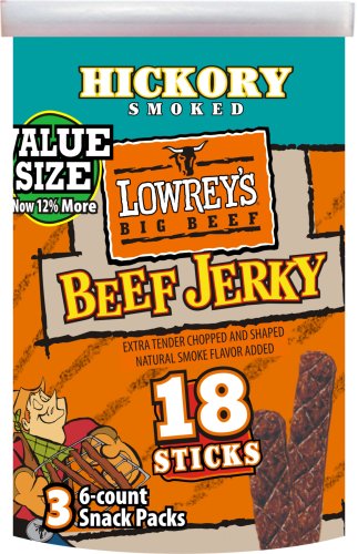 Lowrey's Beef Jerky, Hickory, 4.16-Ounce Canisters (Pack of 8) by Dried Beef