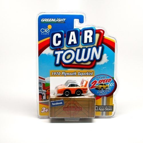 1970 PLYMOUTH SUPERBIRD (ORANGE) * 2 Speed Pull-Back Motor * 2013 Car Town Series 2 Greenlight Collectibles Vehicle by Car Town