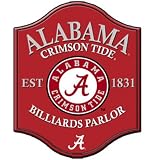 Alabama Crimson Tide Wooden Pub Style Bar Wall Sign