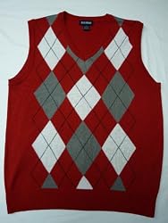 Argyle Sweater Vest - Red : Medium