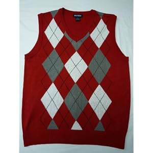 Argyle Sweater Vest - Red : Medium