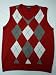 Argyle Sweater Vest - Red : Medium