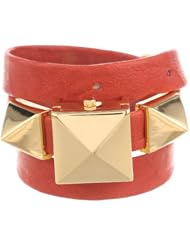 La Mer Collections Womens LMPYRAMID005 Cairo Red Gold Pyramid Wrap Watch