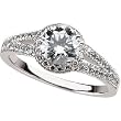 14K White Gold Diamond Engagement Ring Semimount - 0.37 Ct. - CENTER STONE NOT INCLUDED