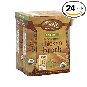Pacific Natural Foods Organic Free Range Chicken Broth, 8-Ounce Pouch (Pack of 24)