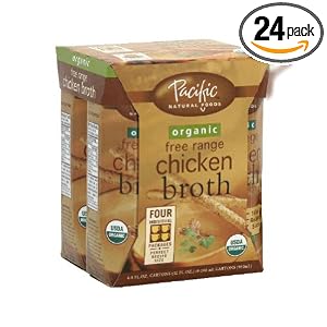 Pacific Natural Foods Organic Free Range Chicken Broth, 8-Ounce Pouch (Pack of 24) by Pacific Natural Foods