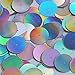 Round Flat Sequin 20mm Center Hole Silver Lazersheen Rainbow Reflective Metallic. Couture Paillettes. Made in USA