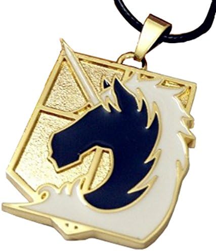 TauPhi Attack on Titan Shingeki No Kyojin Emblems Necklace 4 Squads (Military Police, Gold)