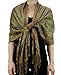 NYFASHION101 Large Soft Double Layer Jacquard Paisley Print Scarf Shawl Wrap - Sage