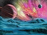 Wallmonkeys Peel and Stick Wall Decals - Big Planet and Nebula - 60