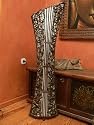 Asiatische Designer Lampe, Oval, Bambus, H&ouml;he ca.110 m