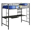 WE Furniture Sunset Metal Twin/Workstation Bunk Bed - Black
