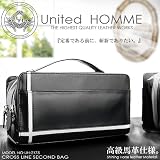 United HOMME UH-2175 WH 白 ユナイテッドオム  セカンドバッグ  クロスライン ダブルファスナー