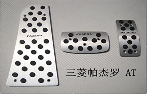 Anny2015 3PCS Car Gas Pedal Brake Pedal Foot Pedals Pads Fit For Mitsubishi Pajero AT