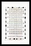 Guitar Chords Learn To Play Music College Art Black Wood-Mounted Poster Print - 24