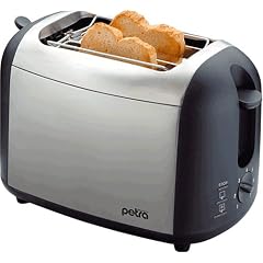Petra TA 15 Comfort Toast Automat mit breitem R�stschacht integrierter Br�tchenaufsatz + Kr�melschublade Edelstahl/Schwarz