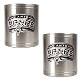 NBA San Antonio Spurs Two Piece Stainless Steel Can Holder Set - Primary Logo